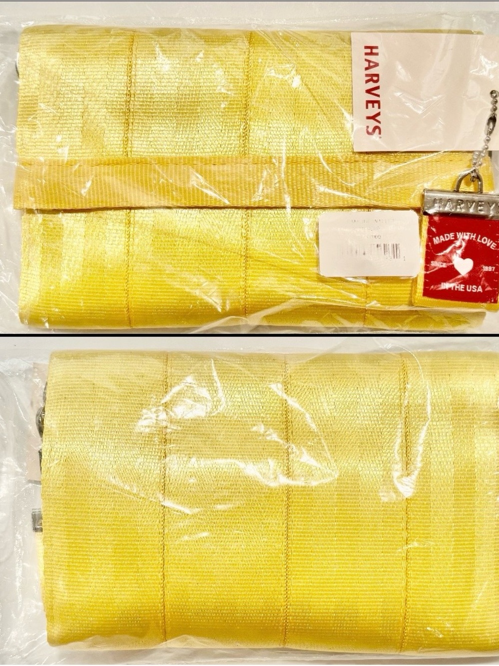 Harveys Seatbelt crossbody wallet / buttercup yellow / NEW / sealed packaging